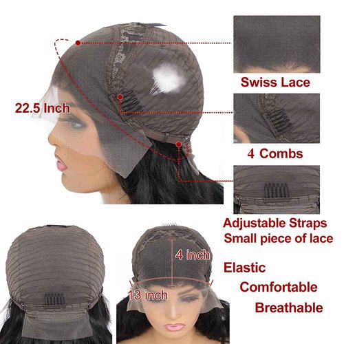 GABRIELLE 32 Inch 13x4 Lace Front Straight Wigs Human Hair HD Lace Frontal Wigs Human Hair 250% Density Pre Plucked with Baby Hair Lace Wigs for Women Glueless Wig Natural Color