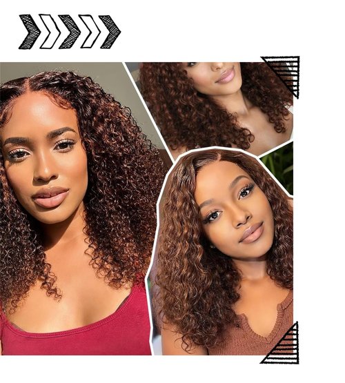 8 Inch Chocolate Brown Deep Wave Lace Front Wigs Human Hair 200 Density Glueless Bob Wig Human Hair Pre Plucked Pre Cut 4# Colored Wig 13x6 Hd Lace Front Wigs