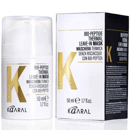Kaaral Bio-Peptide Thermal Leave-In Hair Mask - Intensive Moisture & Heat Protection for Dry Damaged Hair - Strengthening Hydrating Repair with Collagen & Restores Shine - 50ml