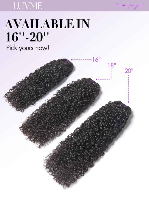 LUVME Real Human Hair Bundles 16 Inch Virgin Hair Messy Burmese Curly 1 Bundle Human Hair 100% Unprocessed 15A Grade Virgin Hair Quick Weave Extensions Natural Black