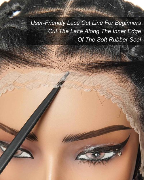 JALIZA 36" Knotless Jumbo Box Braided Wig for Black Women – 24 Strands, 360° Swiss HD Full Lace, Human Baby Hair, Lightweight Synthetic Braids