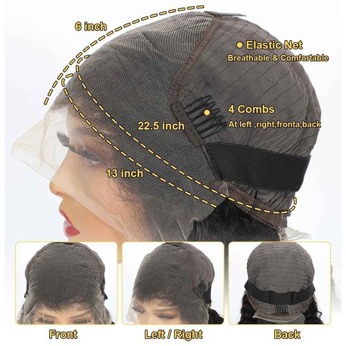 Zumuer 20 Inch 13x6 Deep Wave Lace Front Wigs Human Hair Deep Wave Frontal Wig 13x6 HD Lace Front Wigs Pre Plucked with Cute Baby Hair Virgin Human Hair Wig for Women Natural Color