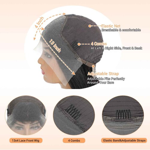 MOOTAFUL Bob Wig Human Hair 13x4 HD Lace Front Wigs Human Hair Pre Plucked 200% Density Glueless Short Body Wave Bob Wigs for Black Women with Baby Hair 12 Inch