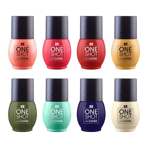 LACCOVER ONE SHOT - NAIL POLISH GEL SET BELIEVE COLLECTION, 8 COLORS, 1/2 Fl Oz each one, by NAIL FACTORY