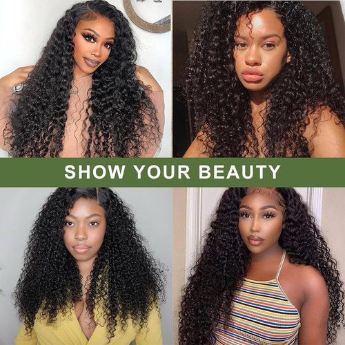 13x6 Curly Wave Lace Front Wigs Human Hair 180% Density 26 Inch Deep Jerry Curly Human Hair Wig for Women HD Lace Frontal Wigs Pre Plucked Natural Black