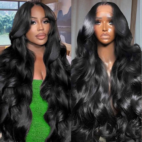 Closure Wigs Human Hair Body Wave 5x5 HD Lace Closure Wigs Human Hair Pre Plucked with Baby Hair 180% Density Brazilian Virgin Human Hair Wigs for Black Women Natural Color (Body Wave Wig, 24 Inch)