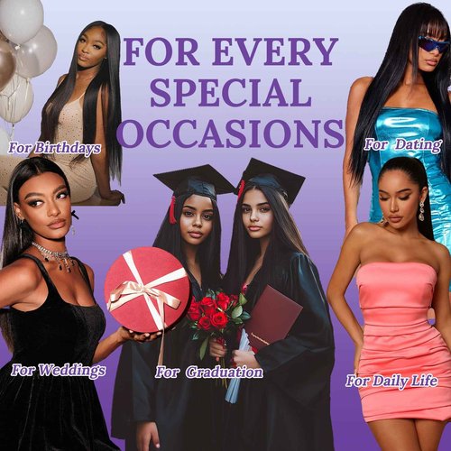 ekaibaoek 13x6 Lace Front Human Hair Wig, 100% Human Hair 180 Density, HD Lace Frontal Wig, Pre-Plucked Glueless Wigs, 26inch