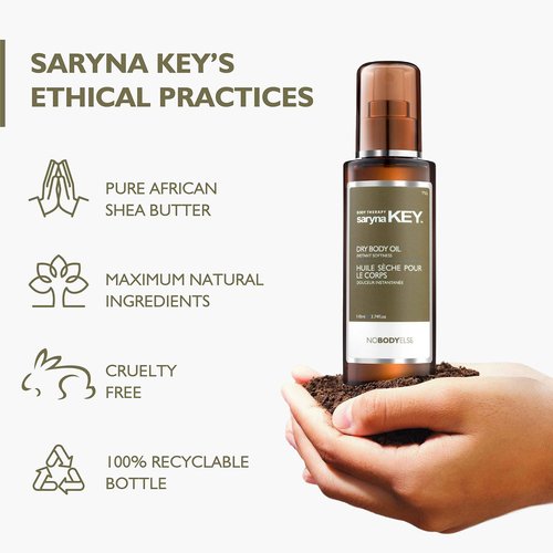 Saryna Key Body Oil for Dry Skin and Normal Skin - With Pure African Shea Butter, Olive Oil, Jojoba Oil - Oil for Women - Moisturizing Natural Shea Cream - Moisture Body Oil