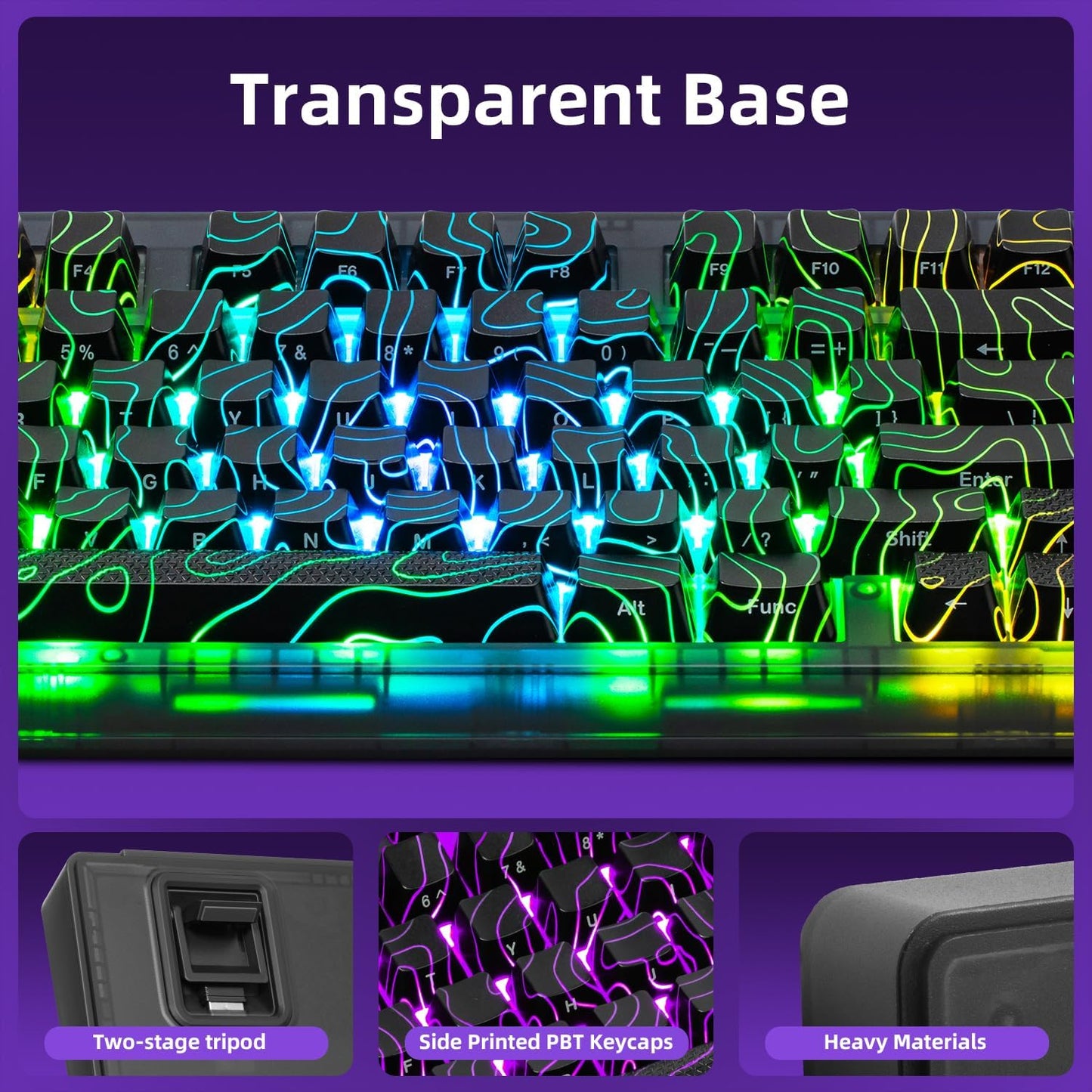 ZORNHER ZH980 Wireless Mechanical Gaming Keyboard,95% Black Hot-Swappable Custom Creamy Keyboard with Number Pad,Shine Through IMD PC Keycaps,Pre-lubed Linear Switches,RGB Backlit,2.4GHz/USB-C/BT5.0