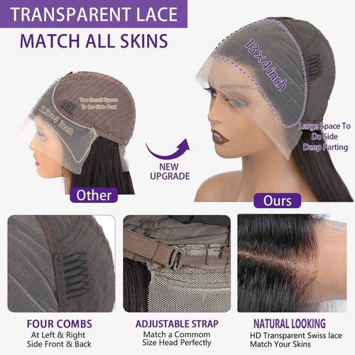 JOHLUA Bob Wig Human Hair 13X4 Lace Front Wigs Human Hair 14 Inch 180% Density Short Bob Wigs for Women HD Lace Frontal Wigs Human Hair Pre Plucked with Baby Hair