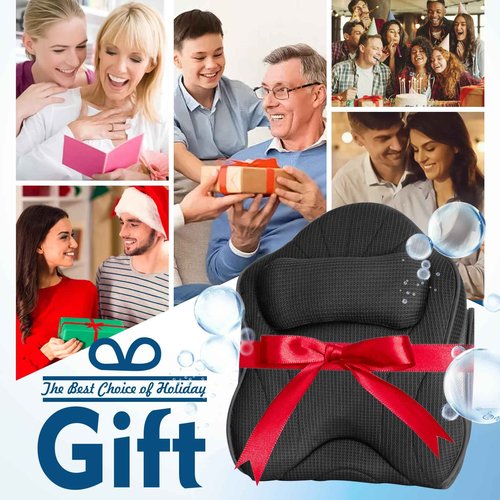 Poemland Full Body Bath Pillow for Tub-Extra Thick Bathtub Pillow with Head & Neck Support, Luxury Tub Pillow for Comfort, Non-Slip Bath Cushion for Women, Men & Seniors, Bathroom Accessories