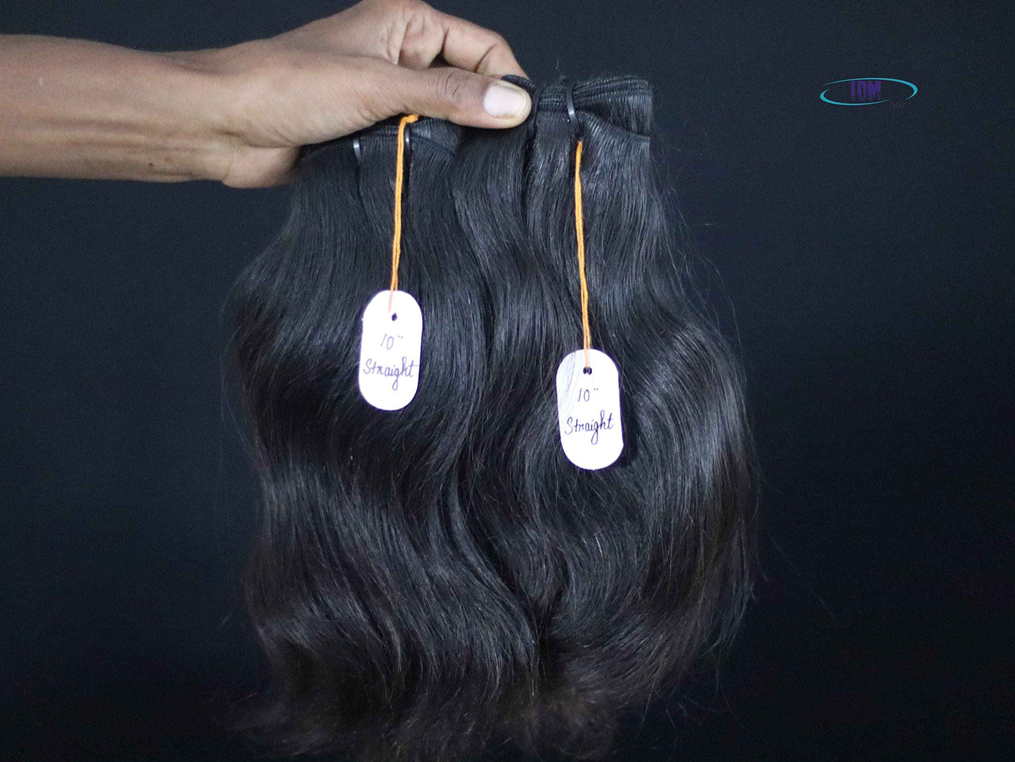 IDM 10” Straight 2 bundles raw indian bundles human hair indian natural straight single donor hair