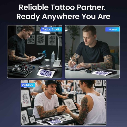 TATTMUSE 2025 New Launch Tattoo Stencil Printer, Tattoo Transfer Printer Machine Bluetooth Wireless Thermal for Tattooing Beginners with 5pcs Tattoo Transfer Papers, Compatible with Phone Pad and PC
