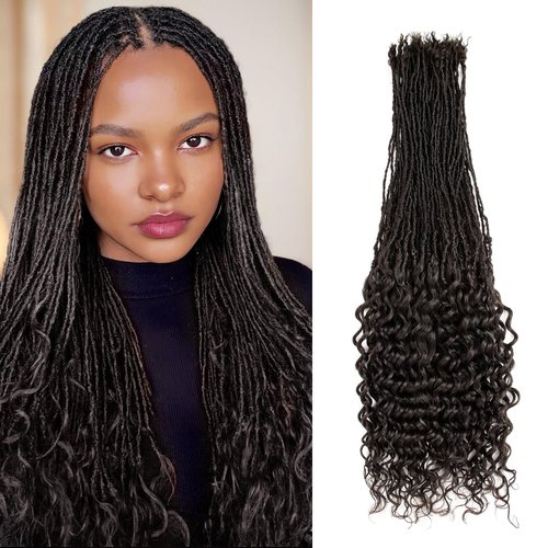 Teresa 0.2cm Micro Sister loc Extensions Human Hair Micro Locs Extensions Human Hair Interlocking Sisterlocks Sister Locs Curly Ends 100% Real Human Hair Dreadlock Extensions（14 Inch 60 Strands）