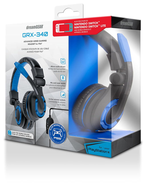 dreamGEAR: GRX-340 Advanced, Wired Stereo Gaming Headset for XBOX One Includes Inline Dual Volume Control For Chat and Game Sounds. Also works with PS4, and other systems