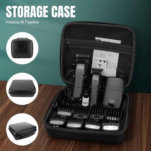 Zesuti Professional Barber Hair Clippers Trimmer Shaver Set for Men,Cordless Hair Cutting Kit & Zero Gap T-Blade Trimmer & 8500 RPM Electric Shaver Combo with EVA Case,Mens Gift