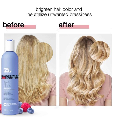 milk_shake Silver Shine Light Purple Shampoo for Blonde Hair - Blonde Toner for Brassy Hair
