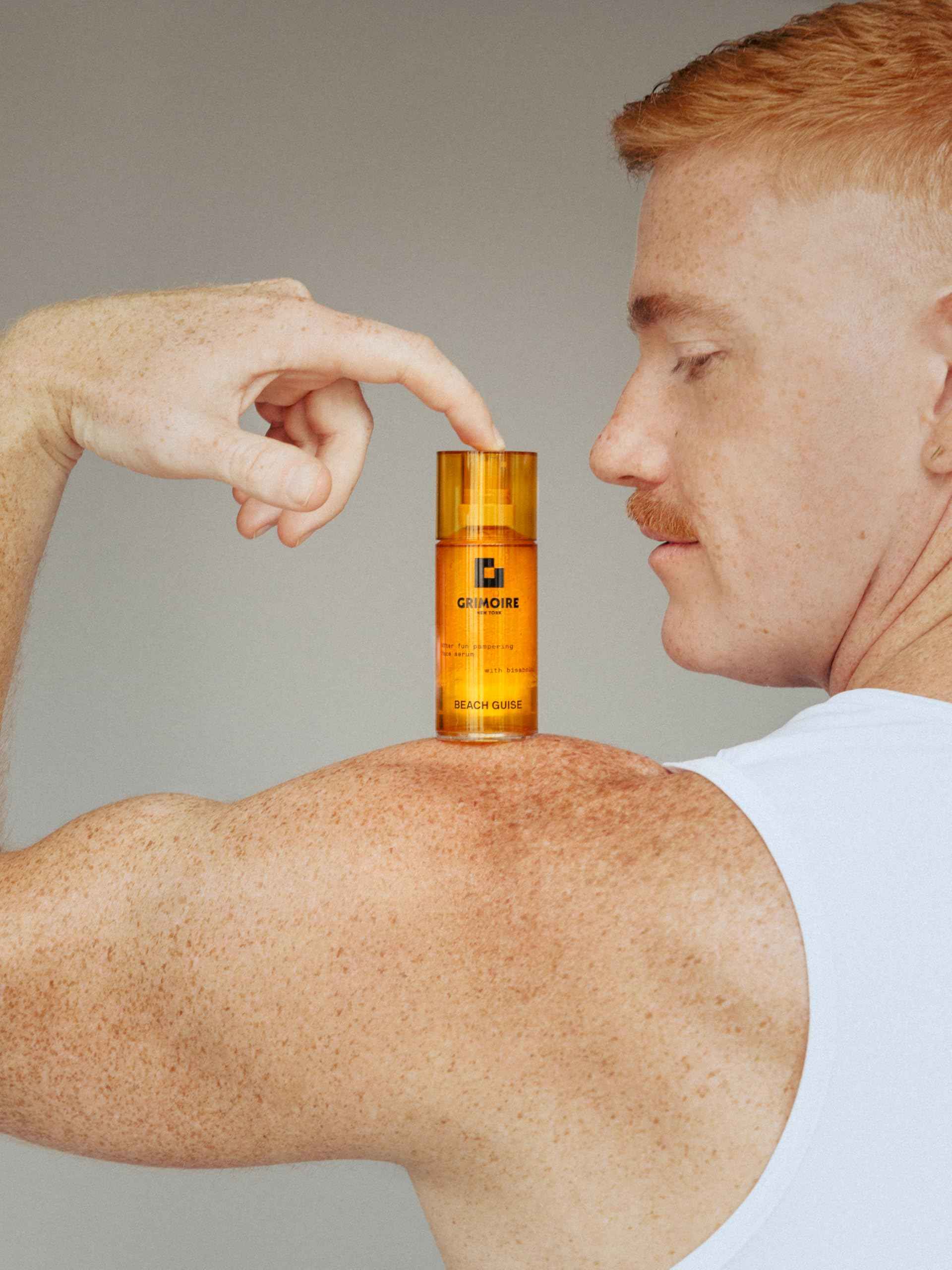 Grimoire New York Beach Guise Anti-Redness Face Serum with Chamomile Bisabolol, Gotu Kola & Micro Super Greens. Soothes Sensitive Skin.