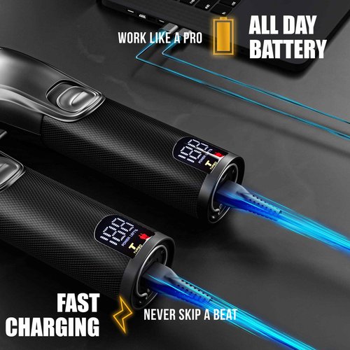 Novah® Professional Hair Clippers for Men, Professional Barber Clippers and Trimmer Set, Mens Cordless Hair Clipper for Barbers Haircut Kit Fade