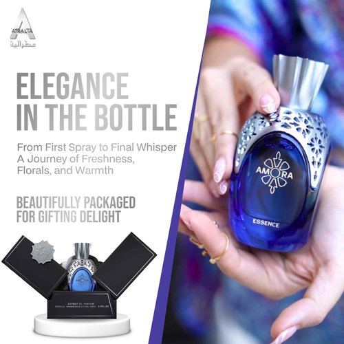 Atralia Amora Essence Extrait De Parfum 100Ml 3.4Oz Unisex Fragrance - Luxury and Original Extrait de Parfum with Top notes of Lychee, Rhubarb and Bergamot