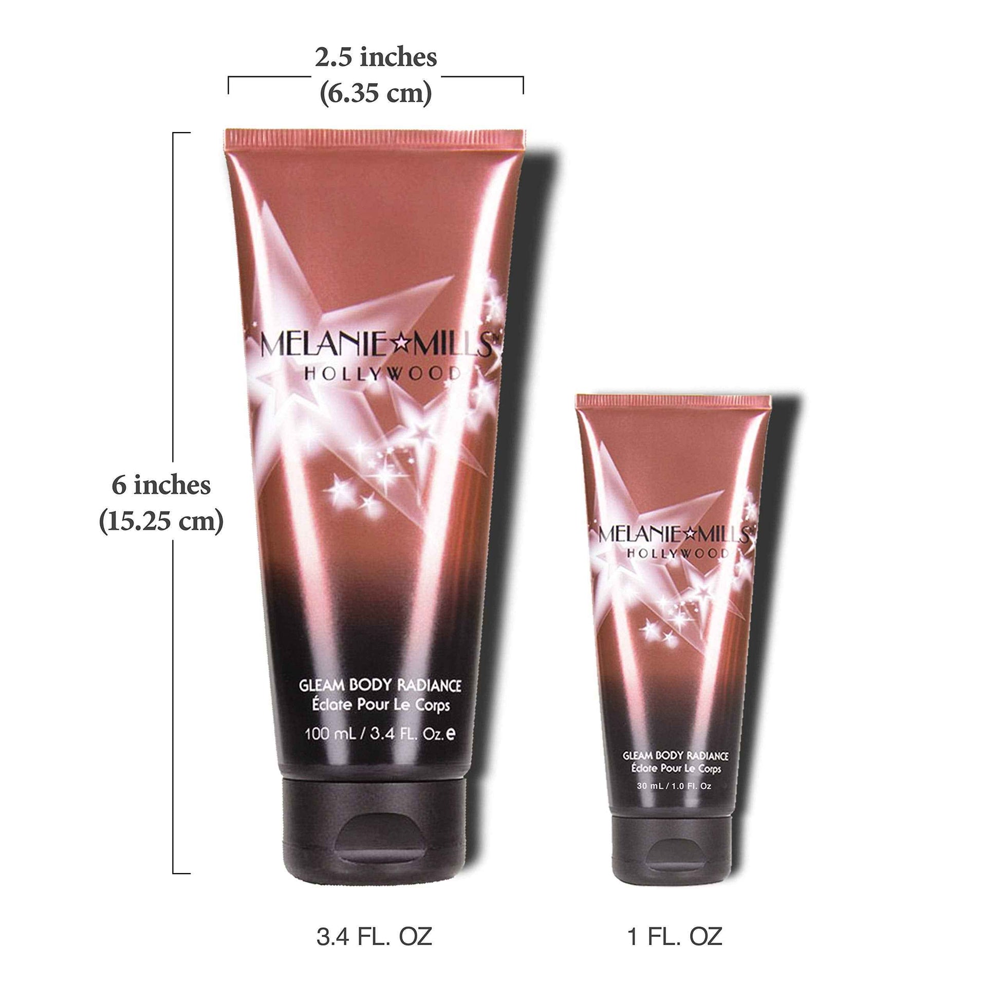 Melanie Mills Hollywood Gleam Body Radiance All In One Makeup, Moisturizer & Glow For Face & Body - Rose Gold, 3.4 fl.oz.