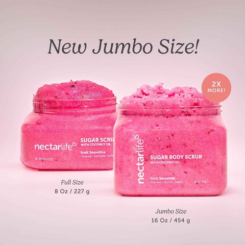Nectar Life Exfoliating Sugar Scrub, Moisturizing Body Scrub with Coconut Oil & Shea Butter, Pre Shave Exfoliator (16 Ounce, Lavender)