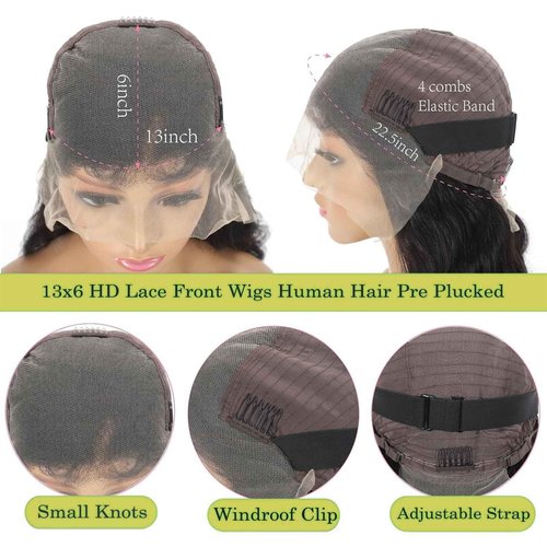 Gureimi 14 Inch Bob Wig Human Hair Short 13x6 Lace Front Wigs Human Hair 200 Density