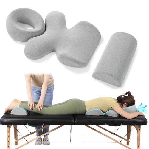 BALAPET Massage Face Down Pillow and Breast Pillow Set, Breathable Face Down Pillow for Sleeping with Memory Foam Support, Women's Massage Bolster Sleeping for Bed, SPA, Home