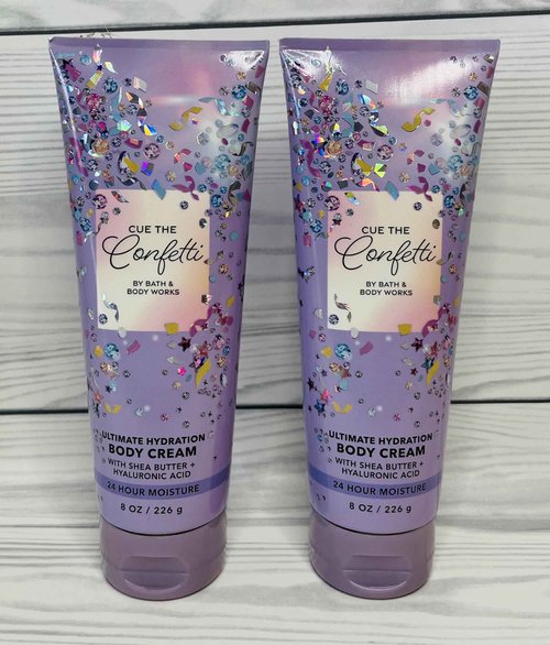 Bath and Body Works Cue The Confetti Body Cream, 8 oz, Pack of 2