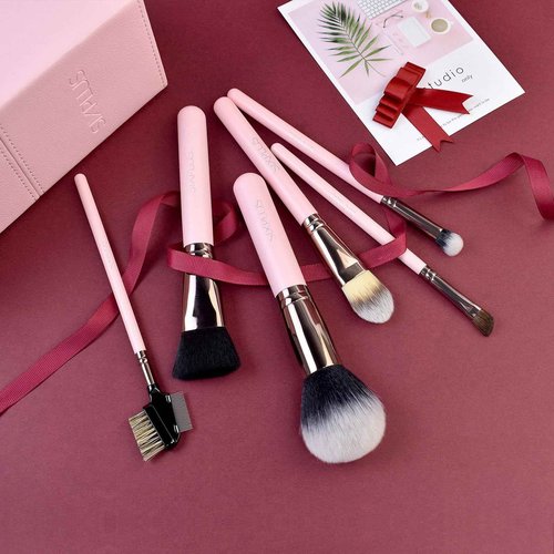 SIXPLUS Travel Makeup Brushes with Case, 15 Pcs Pink Makeup Brush Set Professional for Foundation Powder Concealer Eyeshadow Blush, Covers, Best Make Up Brush Kit Gift for Women Girlfriend Mom