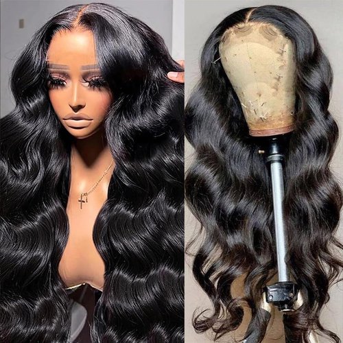 Unvizossa 5x5 HD Lace Closure Wigs Glueless Wigs Human Hair Pre Plucked Pre Cut Human Hair Wear and Go Body Wave Lace Front Wigs Human Hair for Black Women 180 Density 20 Inch