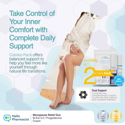 HelloPharmacist Biestro 5.0 BioIdentical Cream + Pro-g Relief Cream for Women | Pharmacist Formulated Brand |Topical Feminine Care Support Derived from Wild Yam for Balance & Wellness | 3oz + 3oz