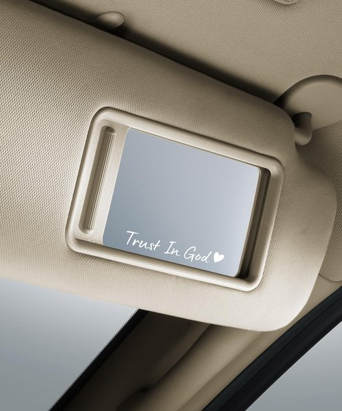 SCUARI 4PCS Car Stickers,Cars Decals,Car Accessories Trust in God Rearview Mirror Sticker,Trust in God Mirror Decals,Suitable for Most Cars, Trucks, Motorcycles, SUVs (White)