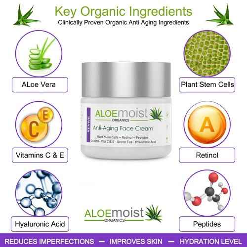 AloeMoist Anti Aging Retinol Cream for Face and Natural Aloe Vera Body Lotion - Face & Body Moisturizing Cream