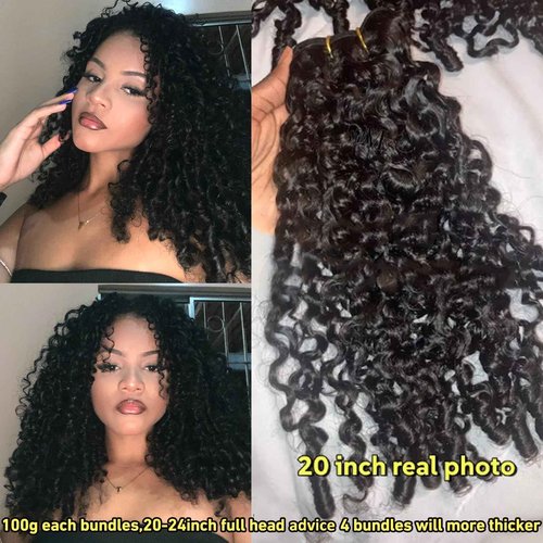 YMS 3C4A Burmese Curly Human Hair Bundles 14 Inch 3Pcs Curly Bundles Unprocessed Burmese Raw Hair Extension Real Human Hair 16A Human Hair Weft Extensions Spiral Curly End Quick Weave Bundles