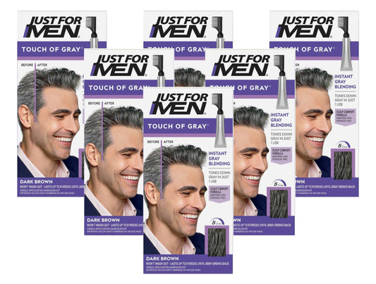 JUST FOR MEN Touch of Gray Hair Treatment T-45 Dark Brown, 6 Count (Pack of 1)