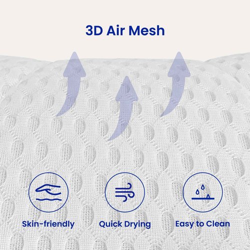 Tevanas Bath Pillows for Tub Full Body, Large Mesh tub Pillow for Bathtub for Head, Neck and Back Support with Laundry Bag and Hanger for Quick Drying White