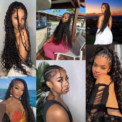 Bohemian Hair for Braiding Human Hair Bundles for Deep Wave Braiding Hair No Weft 1 pack 100g Human Hair Bulk for Braiding Hair Curly Boho Human Hair Natural Black（Deep Wave Human Hair 20inch）