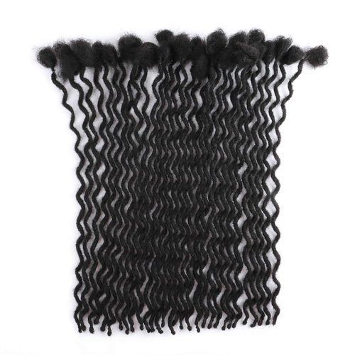 Curly Wave Loc Extensions Human Hair 0.4cm&0.6cm width 6-18 inch 10,30 strands 100% human hair locs extensions for men women Handmade Permanent Dread Extensions0.6cm 16inch 30strands