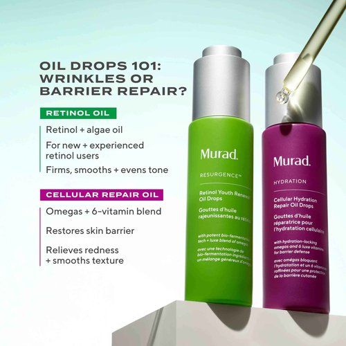 Murad Retinol Youth Renewal Oil Drops – Anti-Aging Retinol Facial Oil with Omega-Rich Oils – Hydrates, Smooths Fine Lines & Wrinkles – Lightweight, Fast-Absorbing Skincare Treatment – 1.0 oz