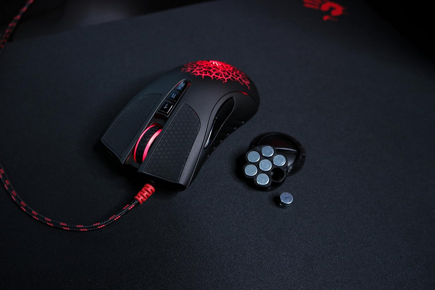 [Combo] A90 Optical Gaming Mouse with Light Strike (LK) Optical Switch/Scroll & B-071 High Performance Mousepad - 8 Programmable Buttons and Advanced Macros - 4000 DPI - A9071