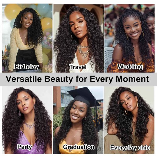 BEAUDIVA Kinkycurly Wig Human Hair 13x6 Lace Front Wigs Human Hair Afro Kinky Curly Wig 16 inch Pre Plucked 180% Density Black Jerry Curly Afro Kinky-Curly Natural Hairline Bouncy Thick Average Size