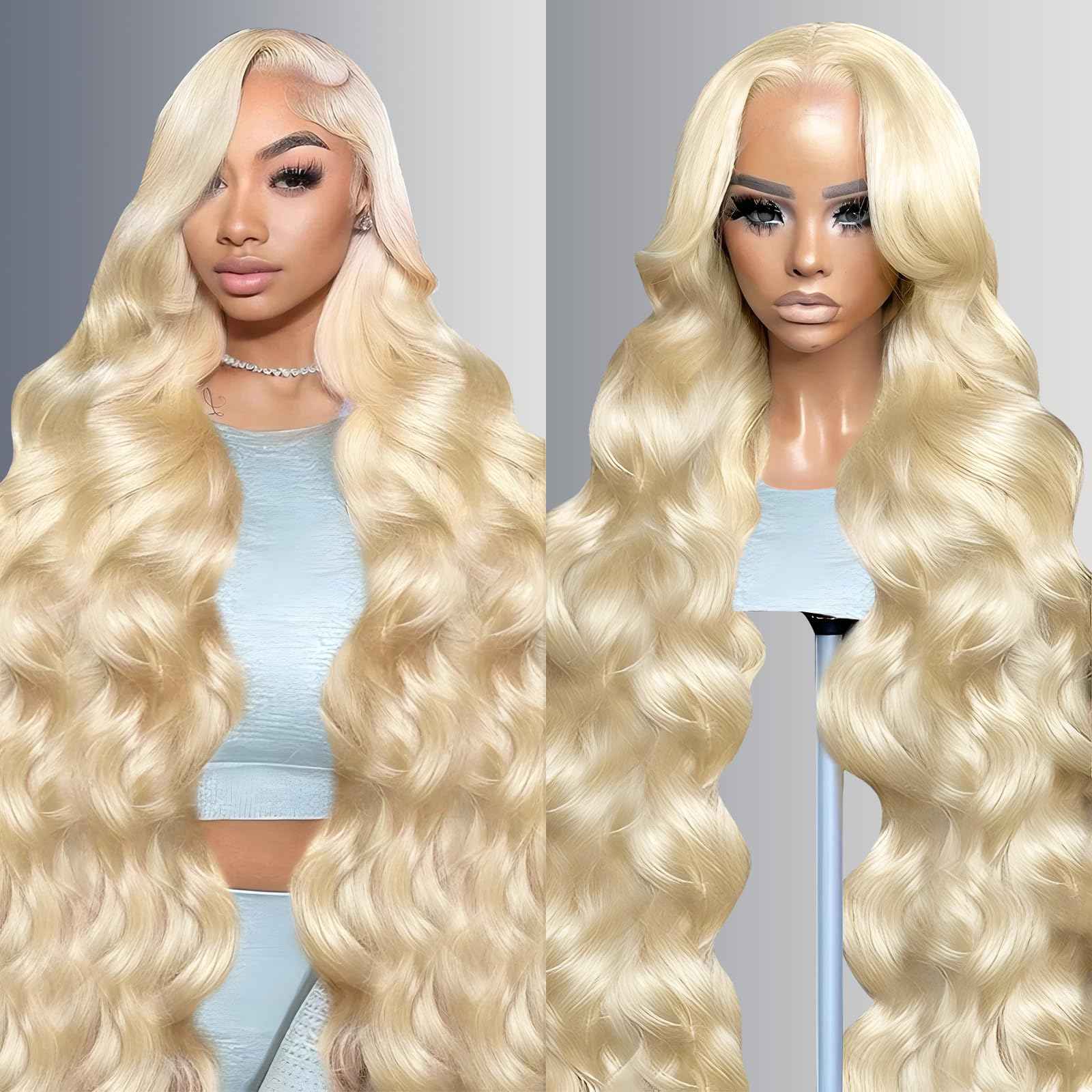 NBRUW 30 Inch 613 13x6 Lace Front Wig Human Hair 200 Density Body Wave Blonde Wig Human Hair 13x6 200 Density Blonde 613 HD Lace Front Wigs Human Hair Pre Plucked with Melted Hairline for Women