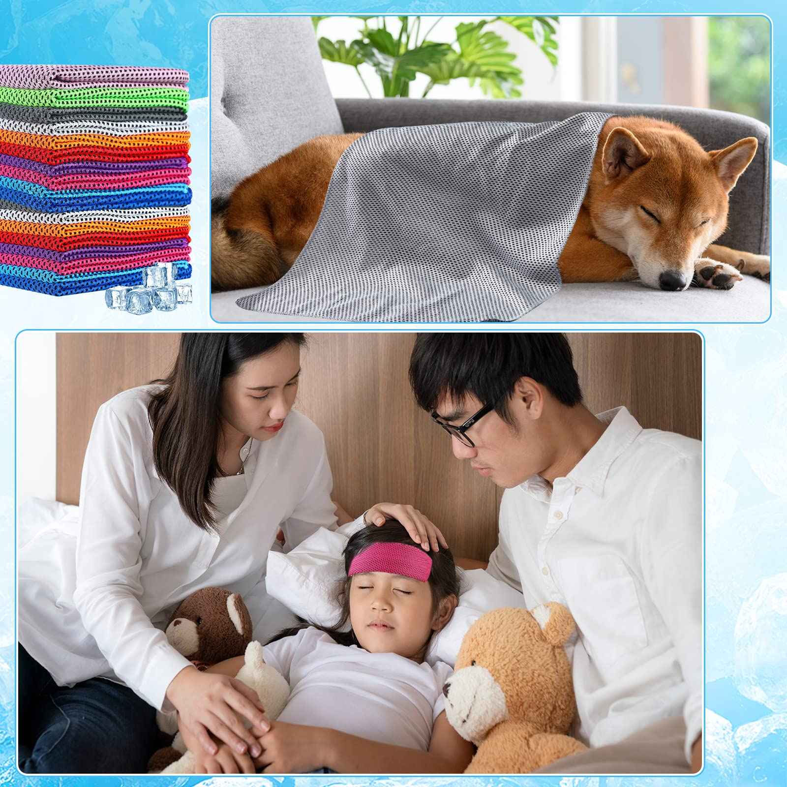 Maitys 200 Pcs Cooling Towel 32 x 12 Inch Microfiber Ice Towel for Neck and Face, Chilly Sweat Rag for Hot Weather Athletes, Gym, Yoga, Workout