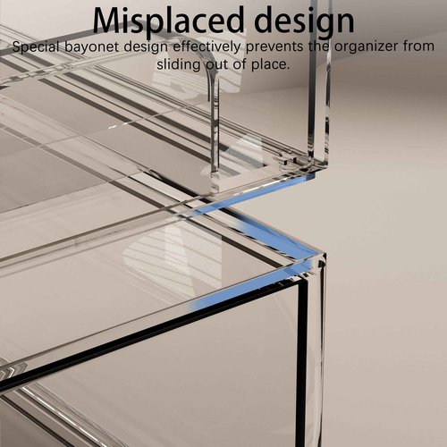 Binceen 5 Pack Stackable Storage Drawers, Clear Plastic Organizer Bins with Pull-out Handle for Makeup, Ideal for Vanity, Bathroom, Undersink, Cabinet, Pantry Organization