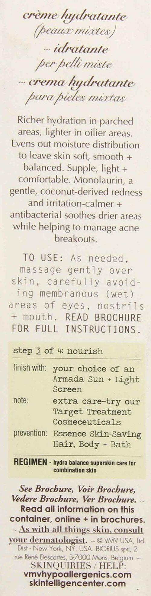VMV Hypoallergenics Superskin Hydra Balance Smart Moisturiser for Combination Skin, 4 Fluid Ounce