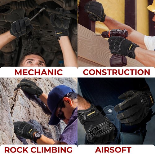 HANDLANDY Flexible Tactical Gloves for Men Women, Grip Motorcycle Airsoft Shooting Gloves, Utility Mechanics Outdoor Work Gloves