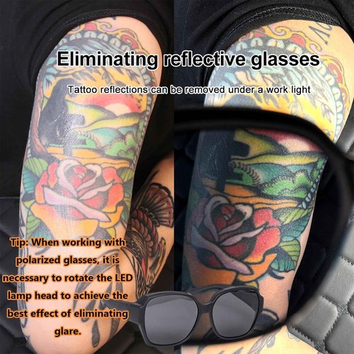 Tattoo Lighting Lamp,288 - Bead LED Polarized Tattoo Working Light Video Photography Lights with Adjustable Stand (47-65in) ，Tattoo Vision Glasses ，CPL Filter Lens &Remote Control for Tattoo Studio