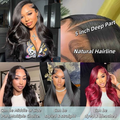 5x5 SKINLIKE 100% Real HD Lace Closure Body Wave Human Hair Closure 0.095mm Ultra-thin Invisible Swiss HD Lace Closure Pre Plucked Small Single Knots Brazilian Virgin Human Hair Closure 22inch