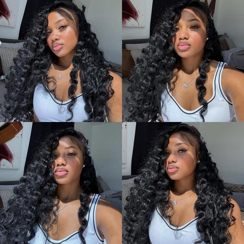 Lemoda Burmese Deep Wave Bundles Human Hair 14 14 14 Inch 100% Unprocessed Raw Human Hair Loose Deep Wave 3 Bundles Extensions 15A Raw Burmese Curly Bundles Natural Color